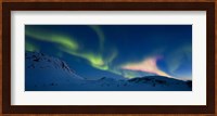 Panoramic view of the Aurora Borealis over Skittendalen Valley, Troms County, Norway Fine Art Print