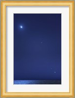 Conjunction of the moon, Jupiter, Mars and Venus Fine Art Print