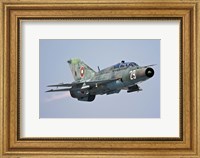 A Bulgarian Air Force MiG-21UM in flight over Bulgaria Fine Art Print