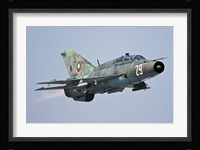 A Bulgarian Air Force MiG-21UM in flight over Bulgaria Fine Art Print