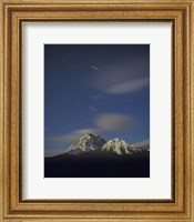 Orion star tails over Mt Temple, Banff National Park, Alberta, Canada Fine Art Print