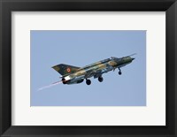 Romanian Air Force MiG-21 Lancer with afterburner, Romania Fine Art Print