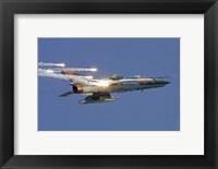 Romanian Air Force MiG-21 MF LanceR popping flares Fine Art Print