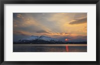 Midnight Sun over Tjeldsundet strait in Troms County, Norway Fine Art Print