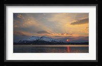 Midnight Sun over Tjeldsundet strait in Troms County, Norway Fine Art Print