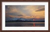 Midnight Sun over Tjeldsundet strait in Troms County, Norway Fine Art Print