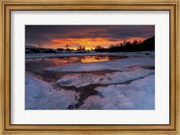 A fiery sunrise over Lavangsfjord, Troms, Norway Fine Art Print