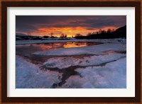 A fiery sunrise over Lavangsfjord, Troms, Norway Fine Art Print