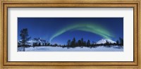 Panoramic view of the Aurora Borealis over Nova Mountain Wilderness, Norway Fine Art Print