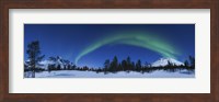 Panoramic view of the Aurora Borealis over Nova Mountain Wilderness, Norway Fine Art Print