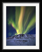 Aurora Borealis over Toviktinden Mountain in Troms County, Norway Fine Art Print