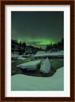 Aurora Borealis, Tennevik River, Troms, Norway Fine Art Print