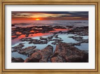 Tidal pools reflect the sunrise colors during the autumn equinox Fine Art Print