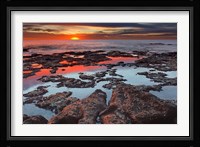 Tidal pools reflect the sunrise colors during the autumn equinox Fine Art Print