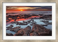 Tidal pools reflect the sunrise colors during the autumn equinox Fine Art Print