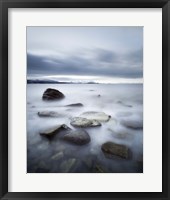 Long exposure scene of rocks in Vaagsfjorden fjord, Norway Fine Art Print
