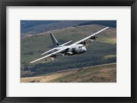 A C-130 Hercules of the Royal Air Force flying over North Wales Fine Art Print