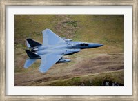 F-15E Strike Eagle low flying over North Wales Fine Art Print