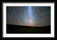Star trails around the south celestial pole, Somuncura, Argentina Fine Art Print