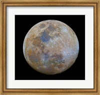 The almost full Moon in color Fine Art Print