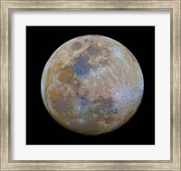 The almost full Moon in color Fine Art Print