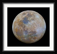 The almost full Moon in color Fine Art Print