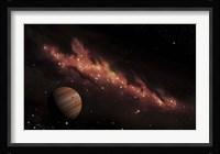 Artist's concept of an H II region of space, wrapped in a dark nebula Fine Art Print