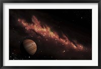 Artist's concept of an H II region of space, wrapped in a dark nebula Fine Art Print