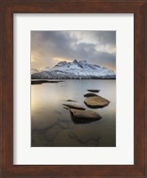Novatinden Mountain and Skoddeberg Lake in Troms County, Norway Fine Art Print