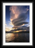 A massive stacked lenticular cloud over Tjedsundet in Troms County, Norway Fine Art Print
