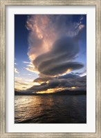 A massive stacked lenticular cloud over Tjedsundet in Troms County, Norway Fine Art Print