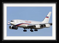 An Ilyushin Il-96 airliner prepares for landing Fine Art Print