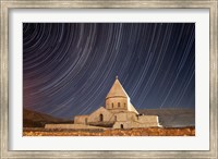 Star trails above Saint Thaddeus Monastery, Iran Fine Art Print