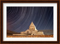 Star trails above Saint Thaddeus Monastery, Iran Fine Art Print