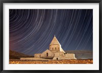 Star trails above Saint Thaddeus Monastery, Iran Fine Art Print