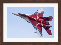 Top view of a Russian MiG-29OVT aerobatic aircraft Fine Art Print