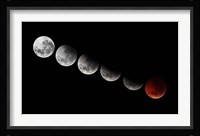 A composite showing different stages of the 2010 solstice total moon eclipse Fine Art Print