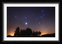 The Pleiades, Taurus and Orion with Jupiter over Doyle, Argentina Fine Art Print