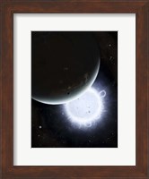 The tiny moon Rakka Ume travels into the shadow of the planet Tenjin Fine Art Print
