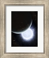 The tiny moon Rakka Ume travels into the shadow of the planet Tenjin Fine Art Print