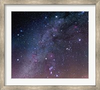 Winter sky panorama with various deep sky objects Fine Art Print