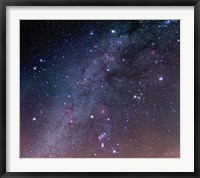 Winter sky panorama with various deep sky objects Fine Art Print