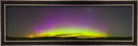 Panoramic view of northern lights on the horizon, Saskatchewan, Canada Fine Art Print