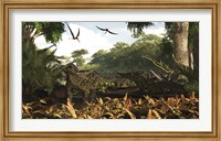 An group of Ankylosaurid dinosaurs from the early Cretaceous Fine Art Print