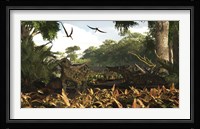 An group of Ankylosaurid dinosaurs from the early Cretaceous Fine Art Print