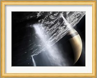 Geysers of Enceladus showing cryovolcanism near the South Pole of Enceladus Fine Art Print