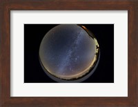 Fish-eye lens view of the northern winter sky Fine Art Print