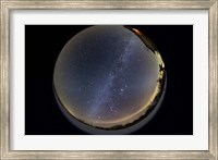 Fish-eye lens view of the northern winter sky Fine Art Print