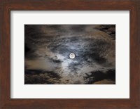 Full moon in clouds Fine Art Print