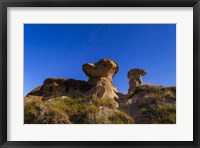 Starry sky above hoodoo formations at Dinosaur Provincial Park, Canada Fine Art Print
